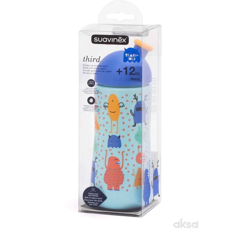 Suavinex flašica sa piskom 360 ml, plava, 18m+