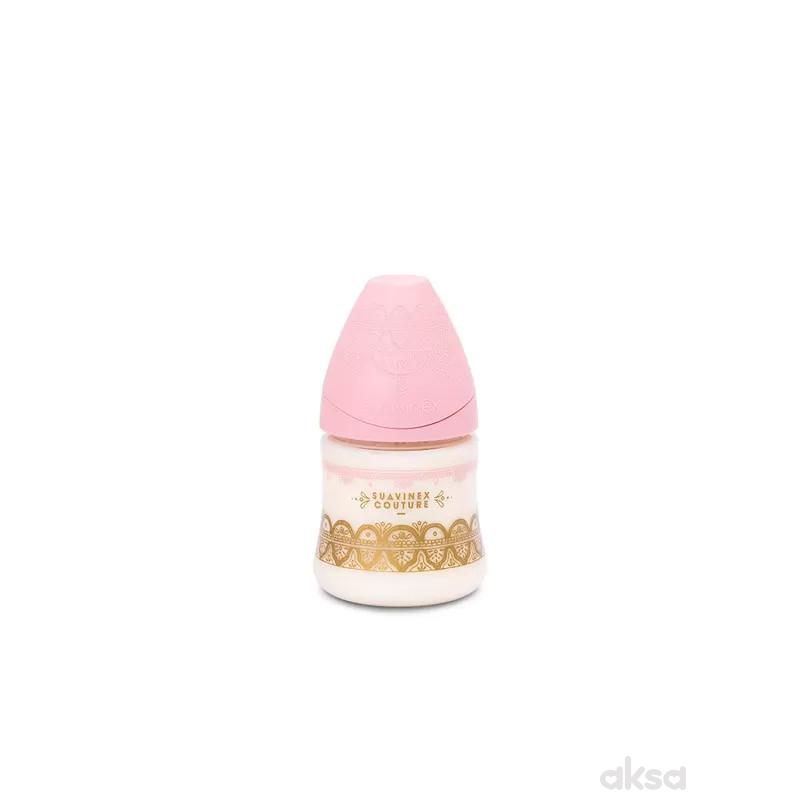 Suavinex flašica s protok 150ml, roze, 0m+