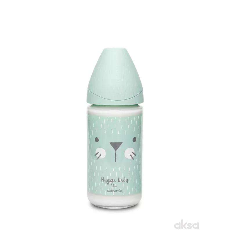 Suavinex flašica stakl 3 protoka 240ml zelena 0m+