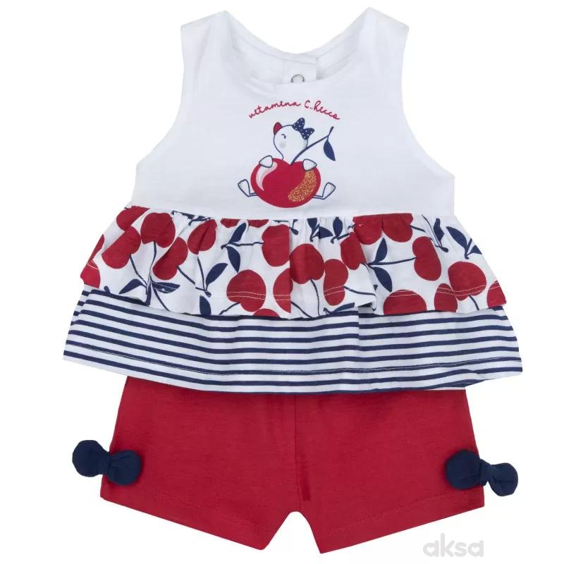Chicco komplet 2/1 (majica kr, šorts), devojčice