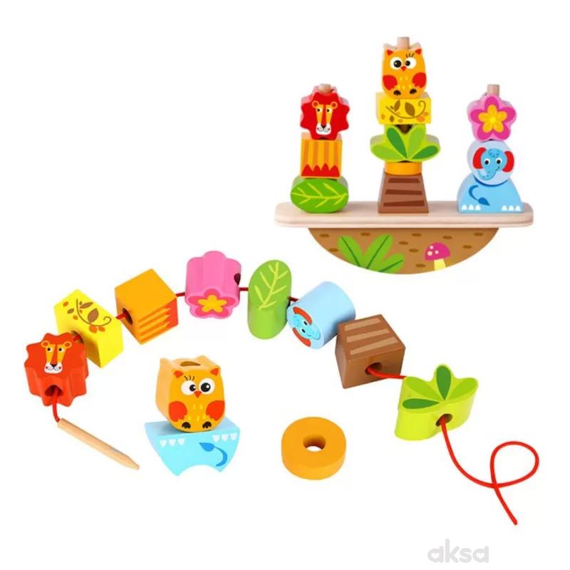 Tooky toy drveni balans blokovi - životinje 