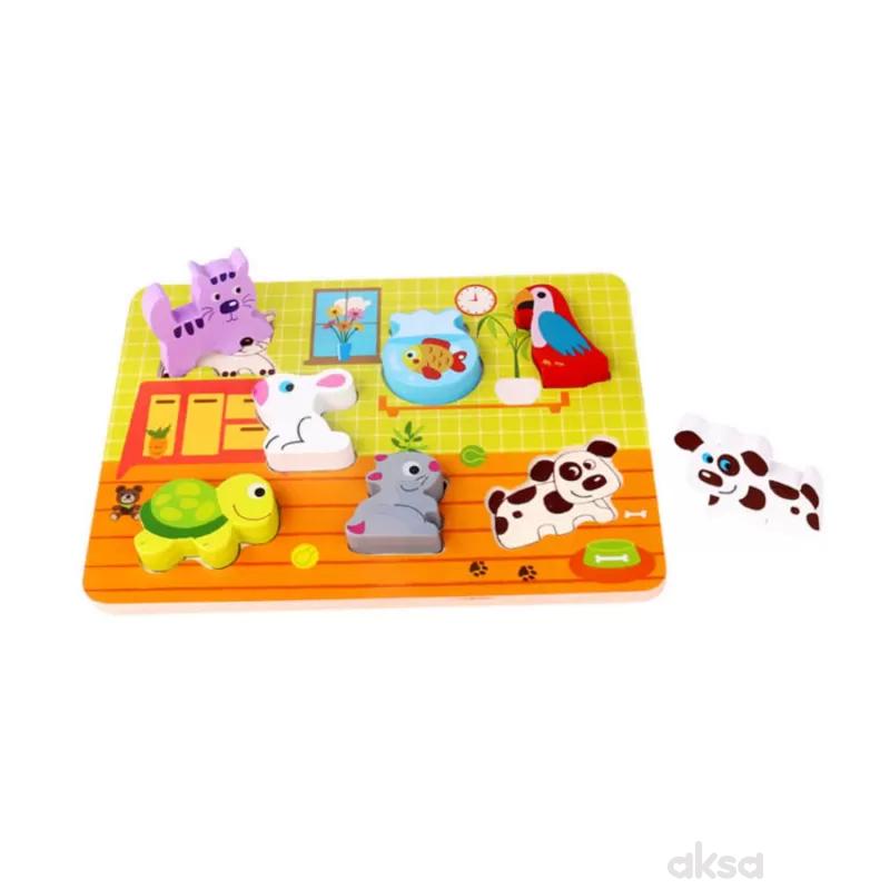 Tooky toy drvena puzzla umetaljka - kućni ljubimci