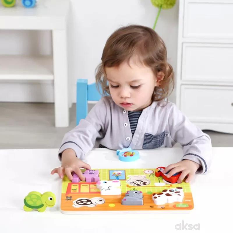 Tooky toy drvena puzzla umetaljka - kućni ljubimci