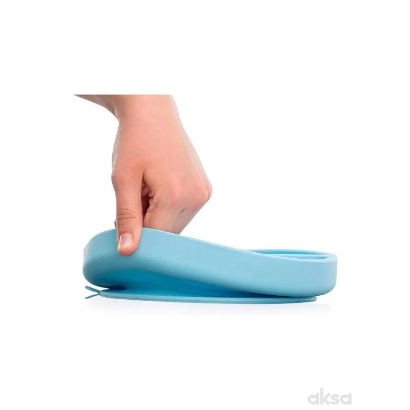 Minikoioi silikonski tanjir Portions plavi