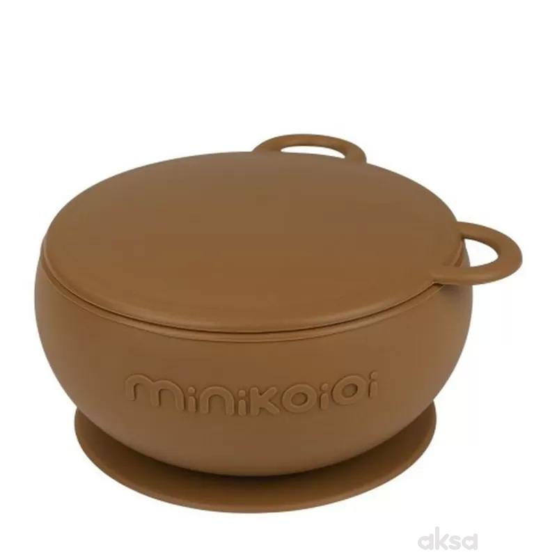 Minioioi silikonska činija Bowly Woody Brown