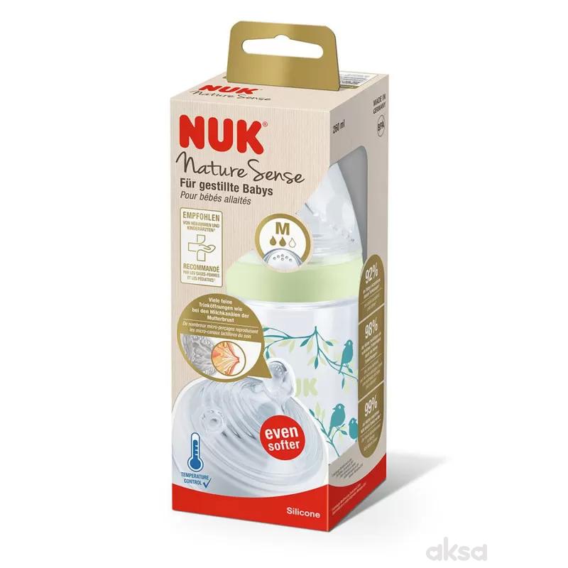 Nuk flašica nature sense sa tem. Indik, 260ml