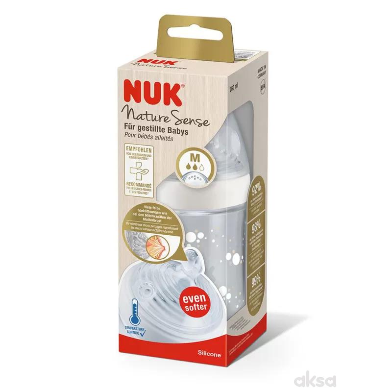 Nuk flašica nature sense sa tem. Indik, 260ml