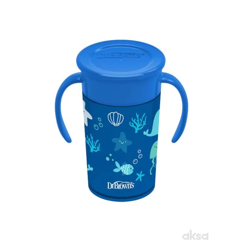 Dr.Browns no spill šolja sa ručkom360 ,300ml plava