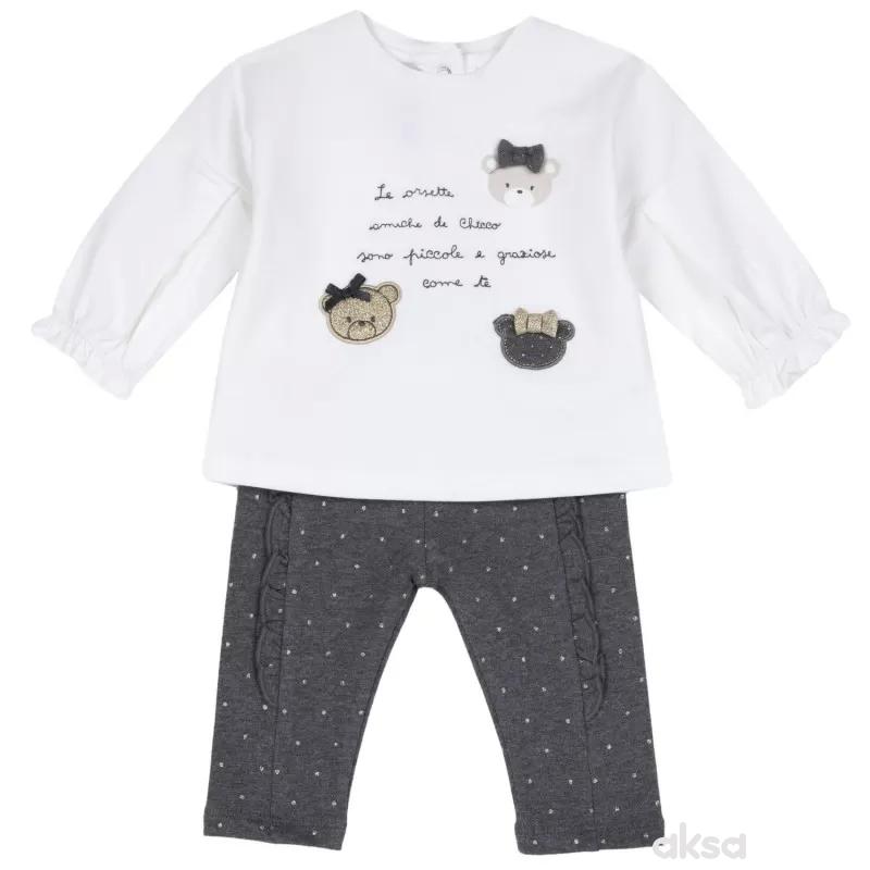 Chicco komplet 2/1 (majica dr,pantalone),devojčice