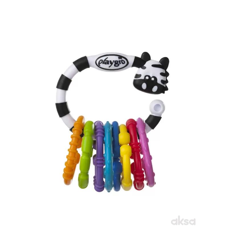 Playgro zvečka <br />
u obliku zebre sa karikama