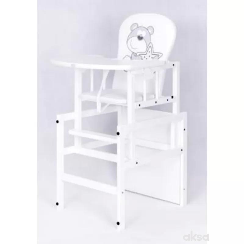 Drewex drvena hranilica Bear and Star, White