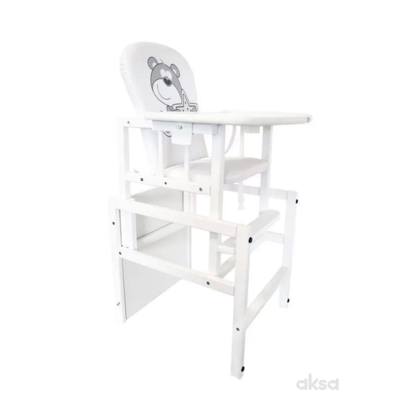 Drewex drvena hranilica Bear and Star, White