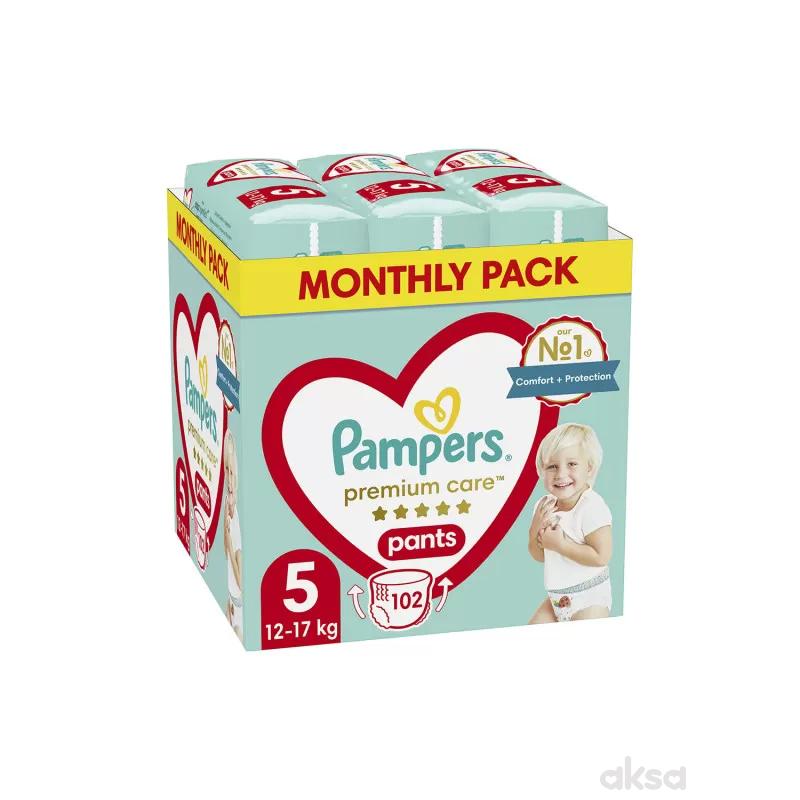 Pampers pants pelene monthly 5 prem.12-17kg 102kom