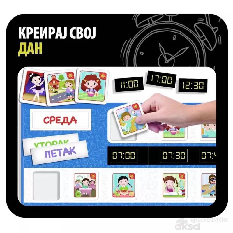 Montesori sr edukativna igra - moj dan sat kula