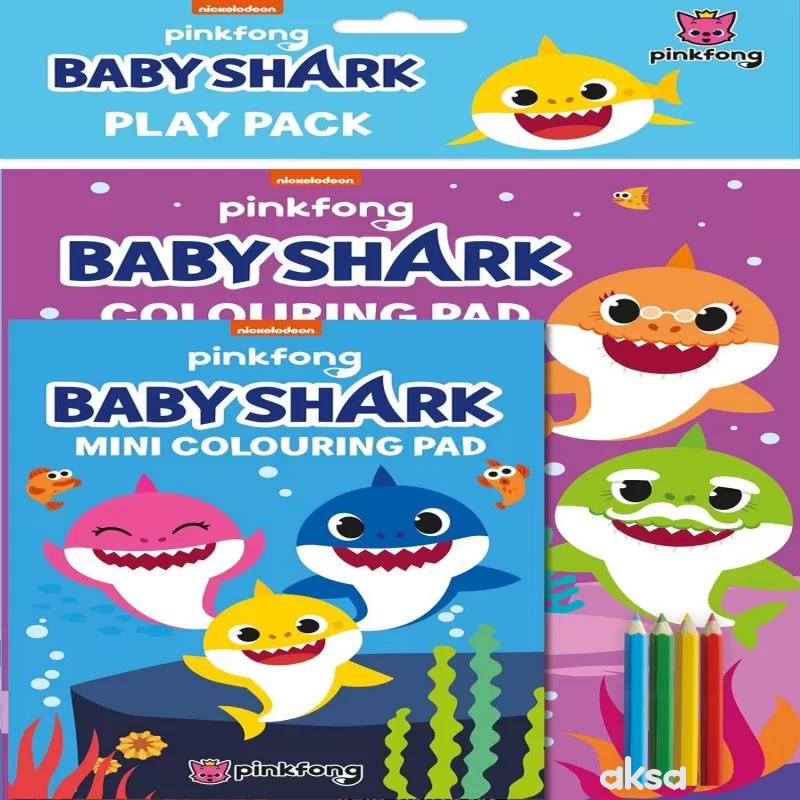 Baby Shark-Mala i velika bojanka sa bojicama