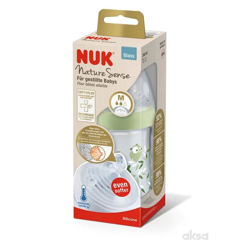Nuk NS staklena flašica sa term ind 240ml, M
