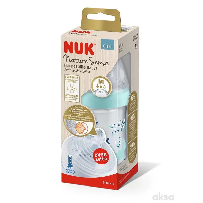Nuk NS staklena flašica sa term ind 240ml, M