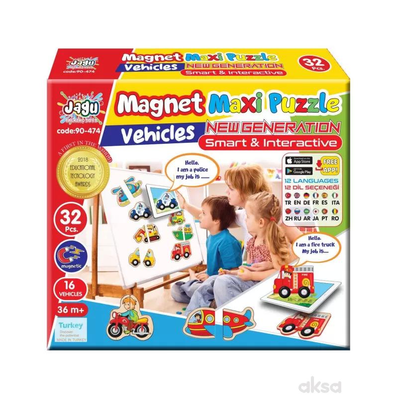 Magnetne puzzle puzzle 32el. - vozila 