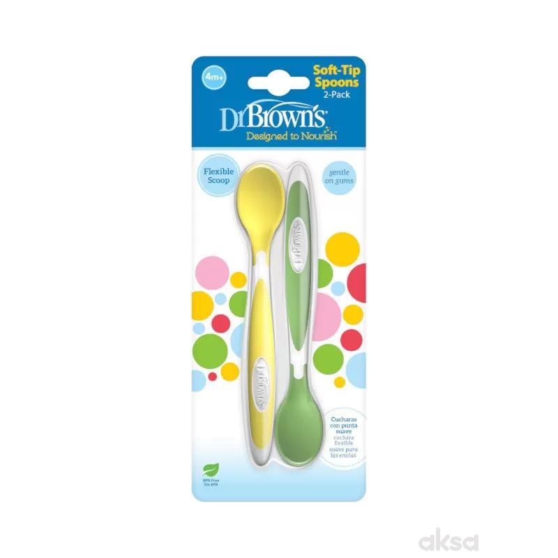 Dr.Browns kašika za hranjenje žuta i zelena, 2kom