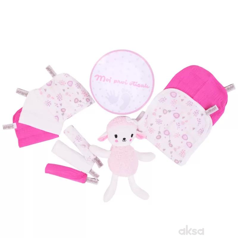 Jungle bebi set prvi otisak, roze