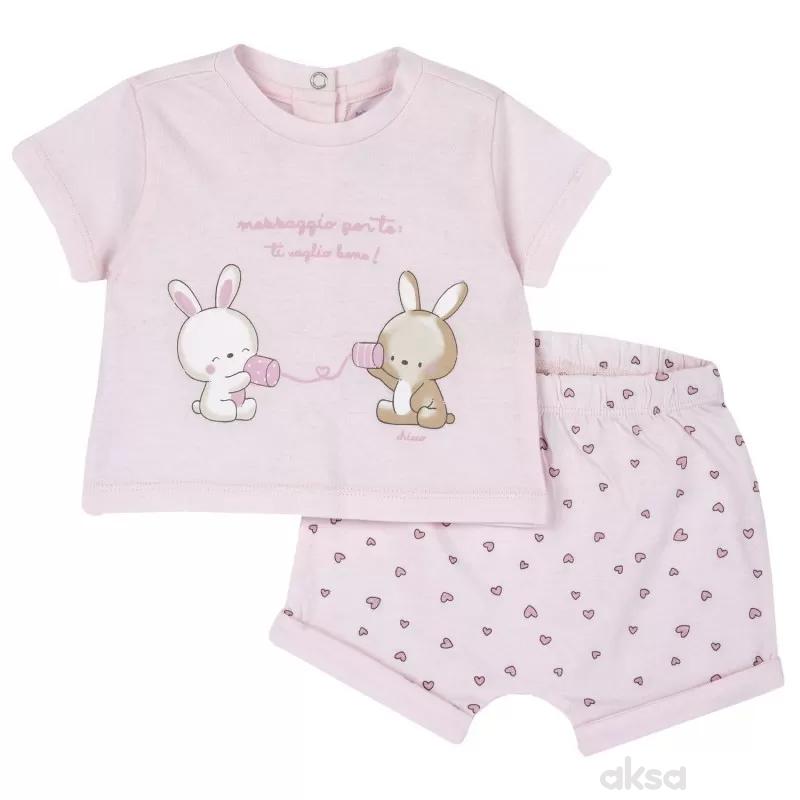 Chicco komplet 2/1 (majica kr, šorts), devojčice