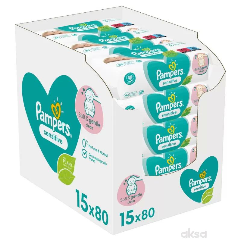 Pampers baby vlažne maramice sensitive 15X80kom
