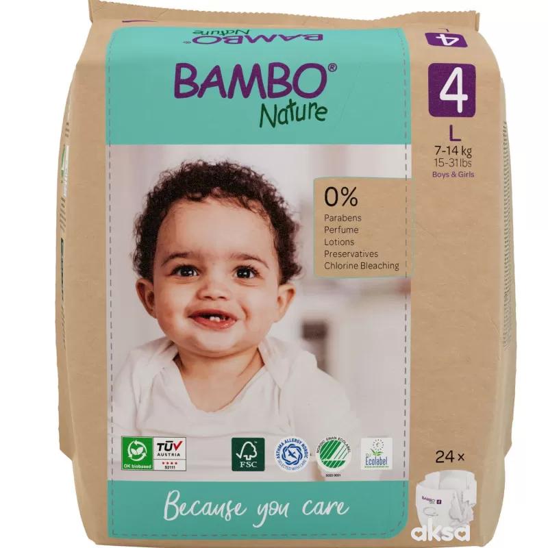 Bambo pelene nature papirno pak. 4 7-14kg 24kom